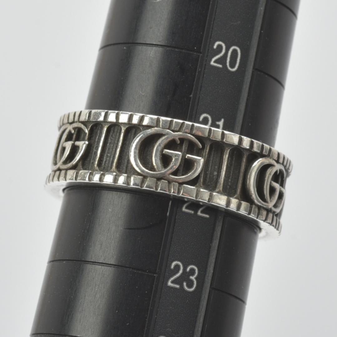 美品◇グッチ ダブルG ワイド リング 22号 SV925シルバー ブラック箱付