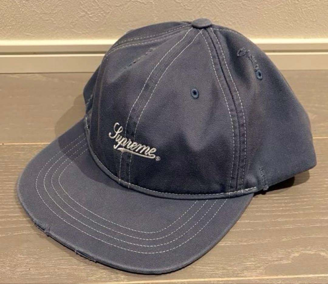 帽子 Supreme Distressed Script 6-Panel Slate