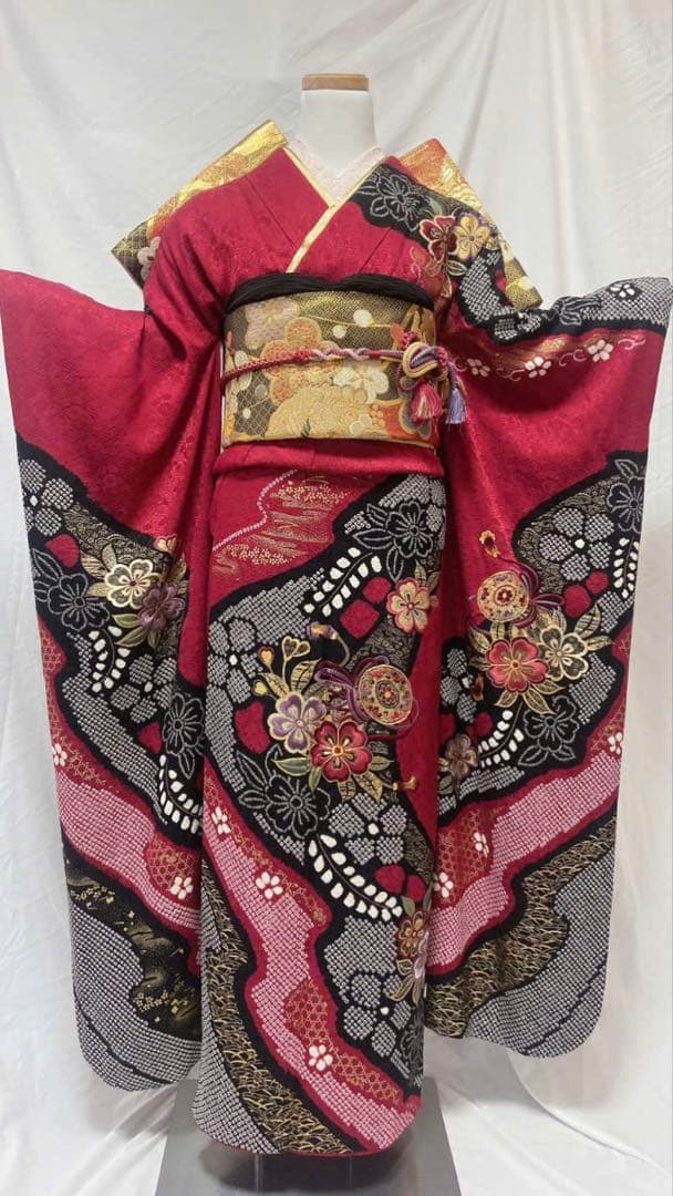 今だけ価格　振袖フルセット　振袖　正絹 振袖5点セット　成人式