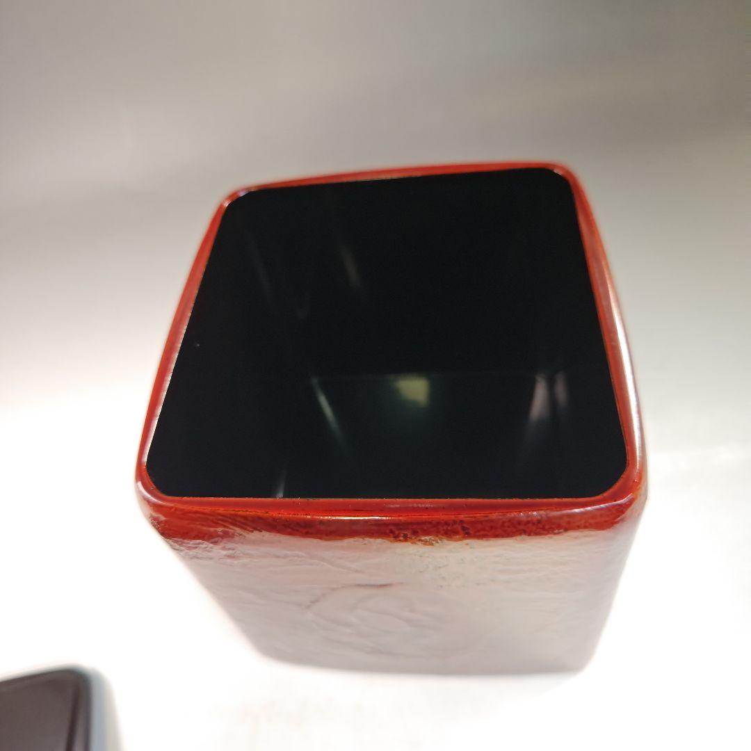 イ751 水指『輪島塗　作家物　四方形　水指　共箱』茶道具