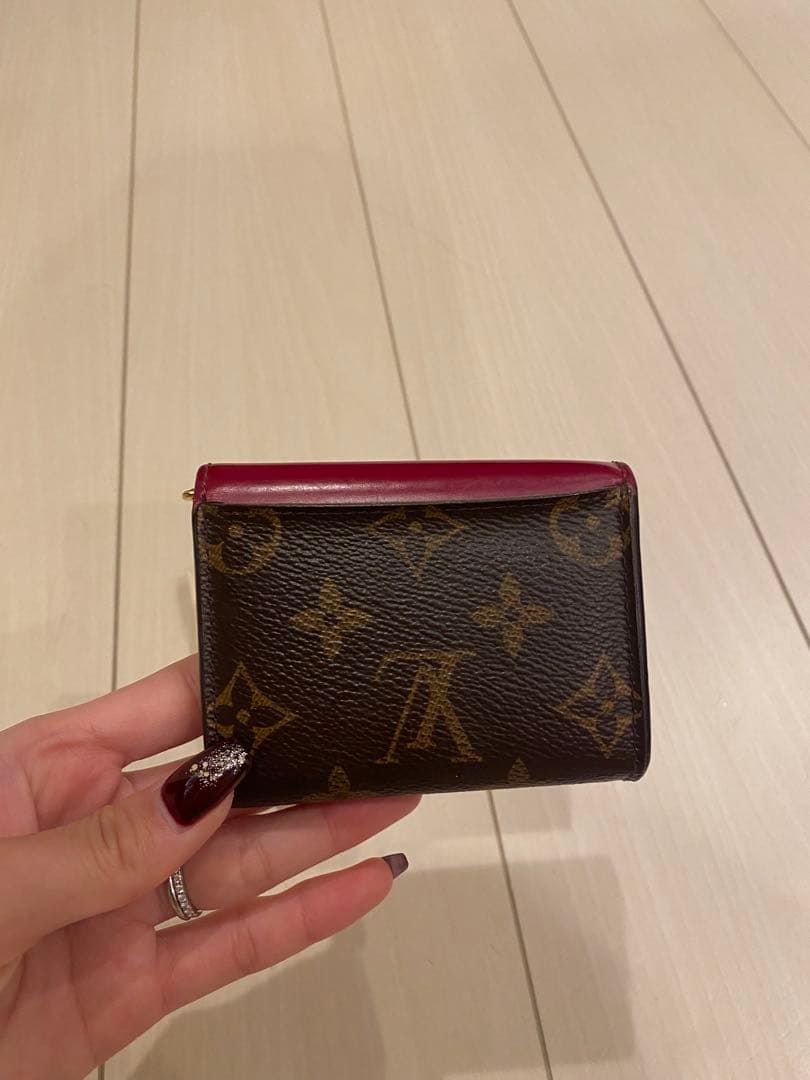 LOUIS VUITTON 三つ折り財布 ブラウン/ワインレッド