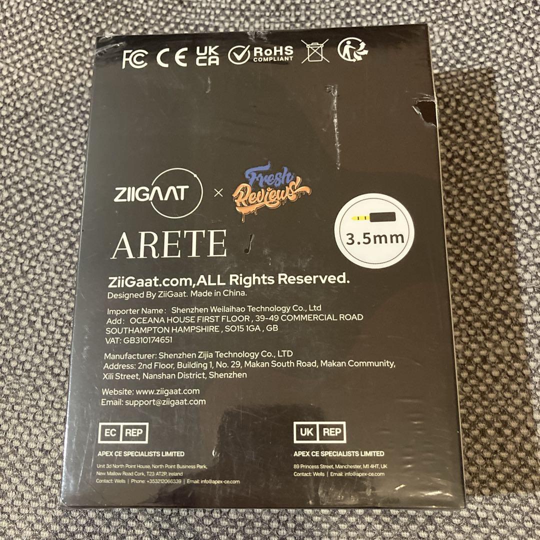 未開封未使用　ZiiGaat ×Fresh Reviews Arete　イヤホン