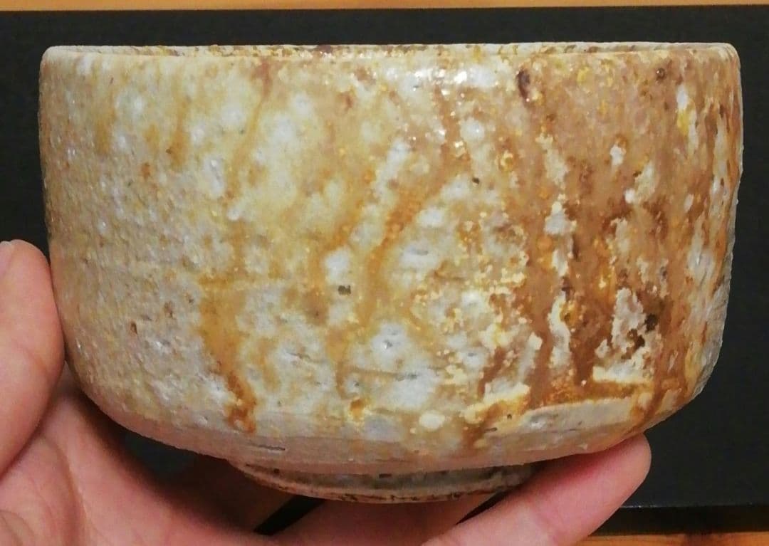 上田直方作　信楽焼　茶碗　共箱　茶道具