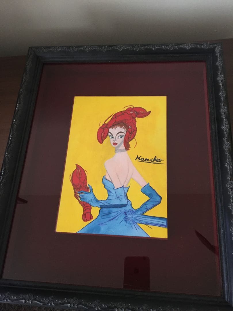 金子國義(模写) 水彩画　料理番の娘