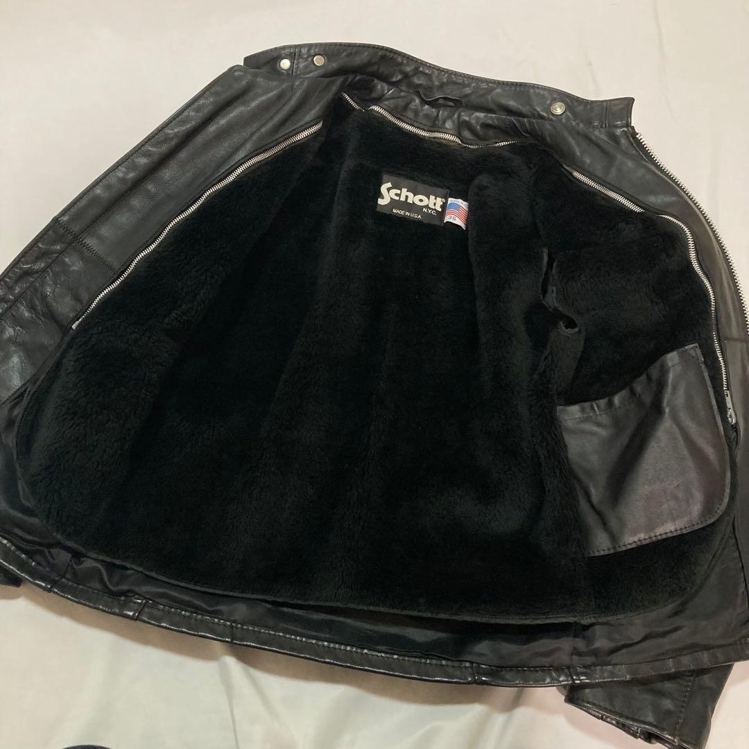 Schott ライダースジャケット　シングル　641 サイズ36 ボアライナー付