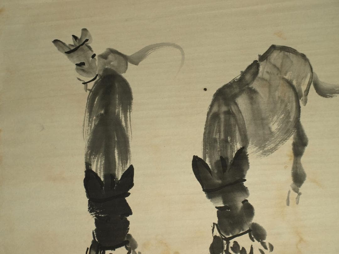 近代の黄胄の掛軸　人物図　肉筆保証中国古董品古美術 BD626C11-4