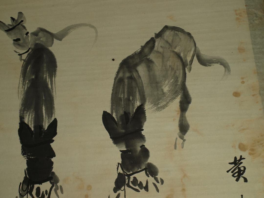 近代の黄胄の掛軸　人物図　肉筆保証中国古董品古美術 BD626C11-4