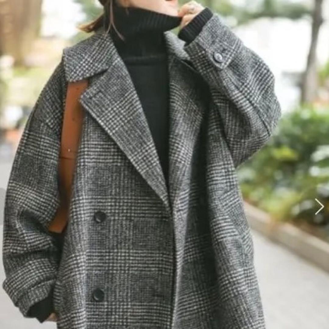 Spick & Span Wスライバーチェックハーフコート