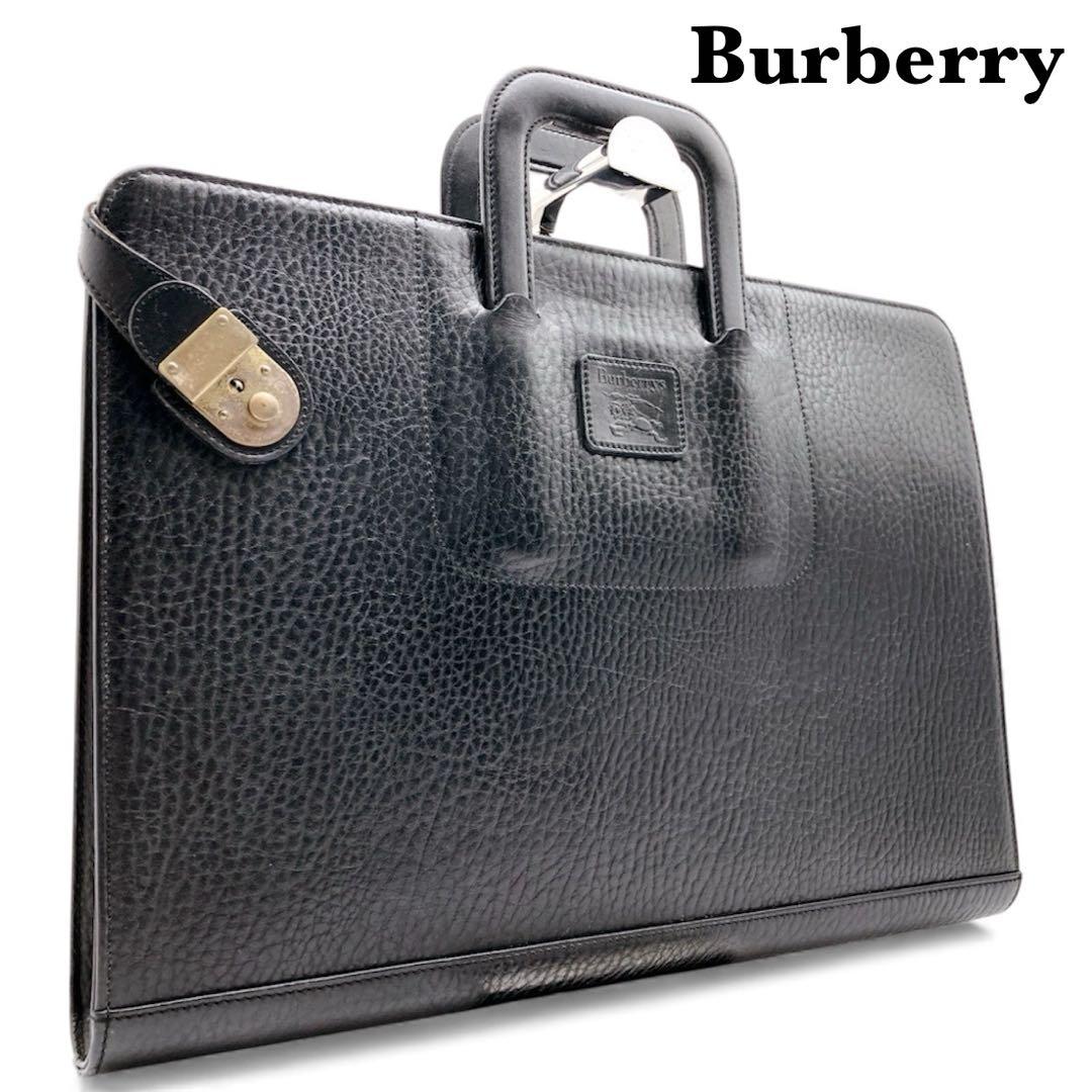 Burberry ビジネスバッグ　レザー　ブラック　ブリーフケース