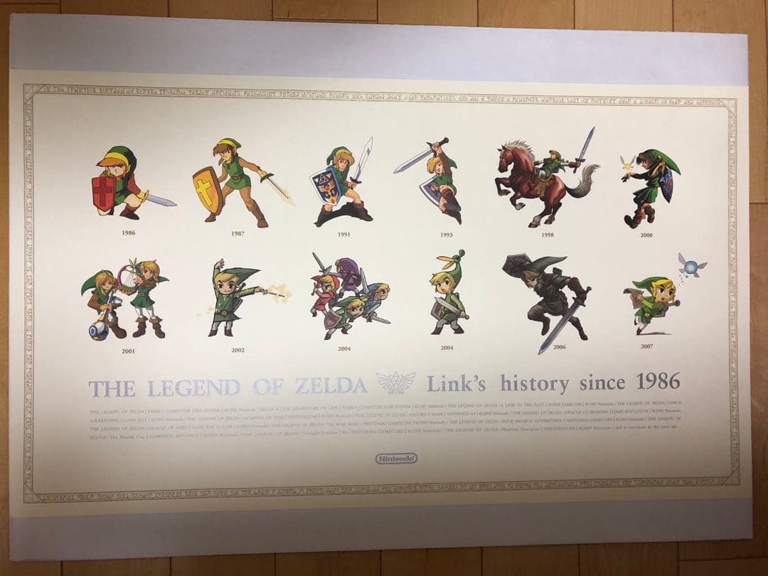 【非売品】任天堂 ゼルダの伝説 歴代リンク B2 スリム サイズ ポスター