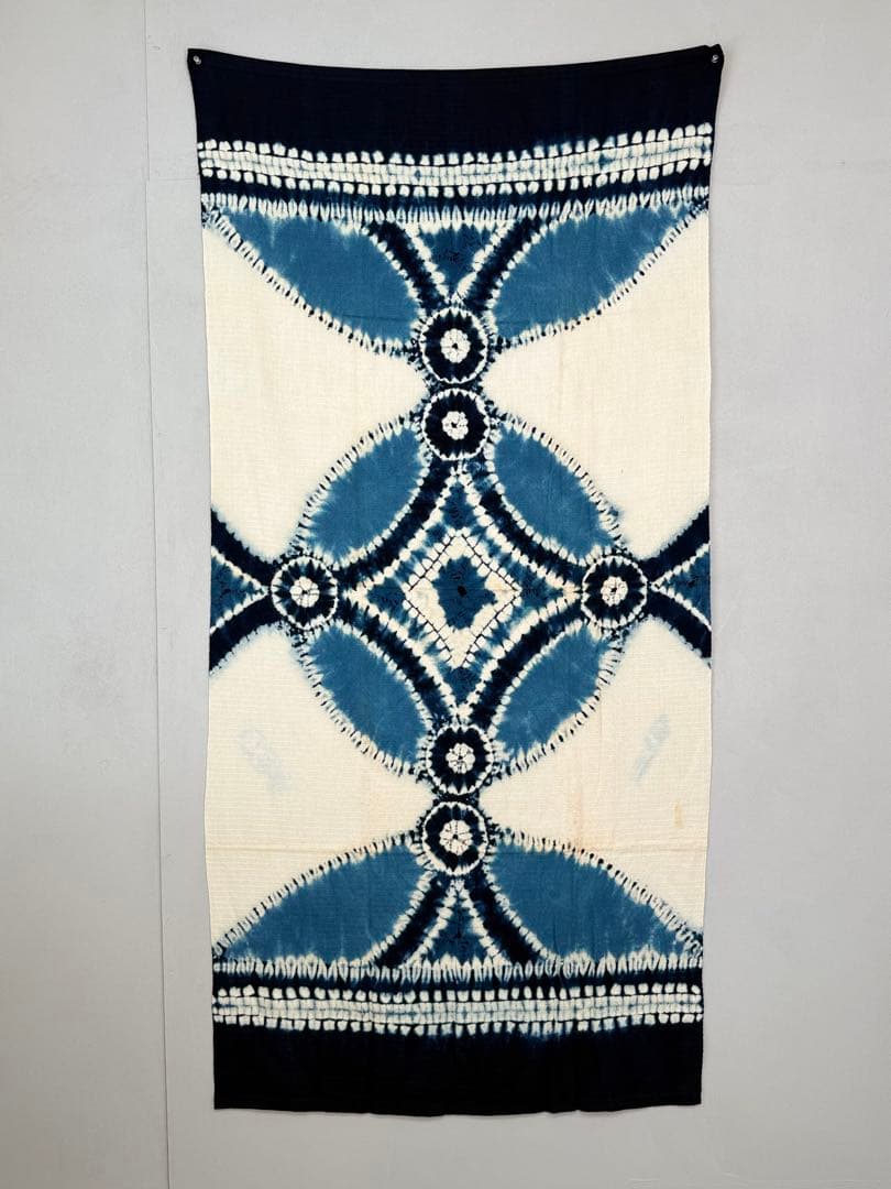 N9「有松鳴海絞り」藍染作家 片野かほり 天然藍染 個展出品作品タペストリー