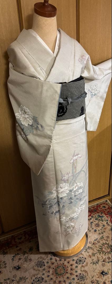 先染め　白大島　カタス式 染め柄付下げ　フェミニン♪ きもののやまと謹製