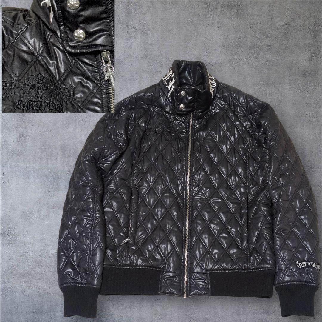 y2k 光沢 キルティング スタンド ブルゾン gimmick 短丈 お兄系