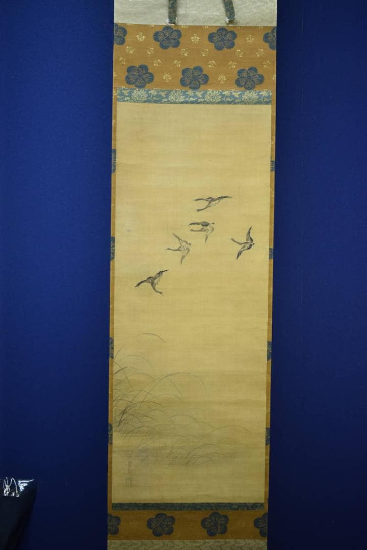 模写/野々村仁清/群雁之図/布袋屋掛軸HG-87