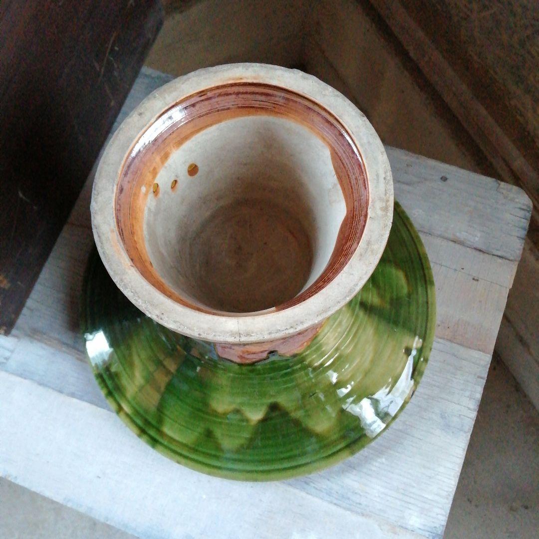 瀬戸焼　織部薄端　30cm　明治〜昭和初期