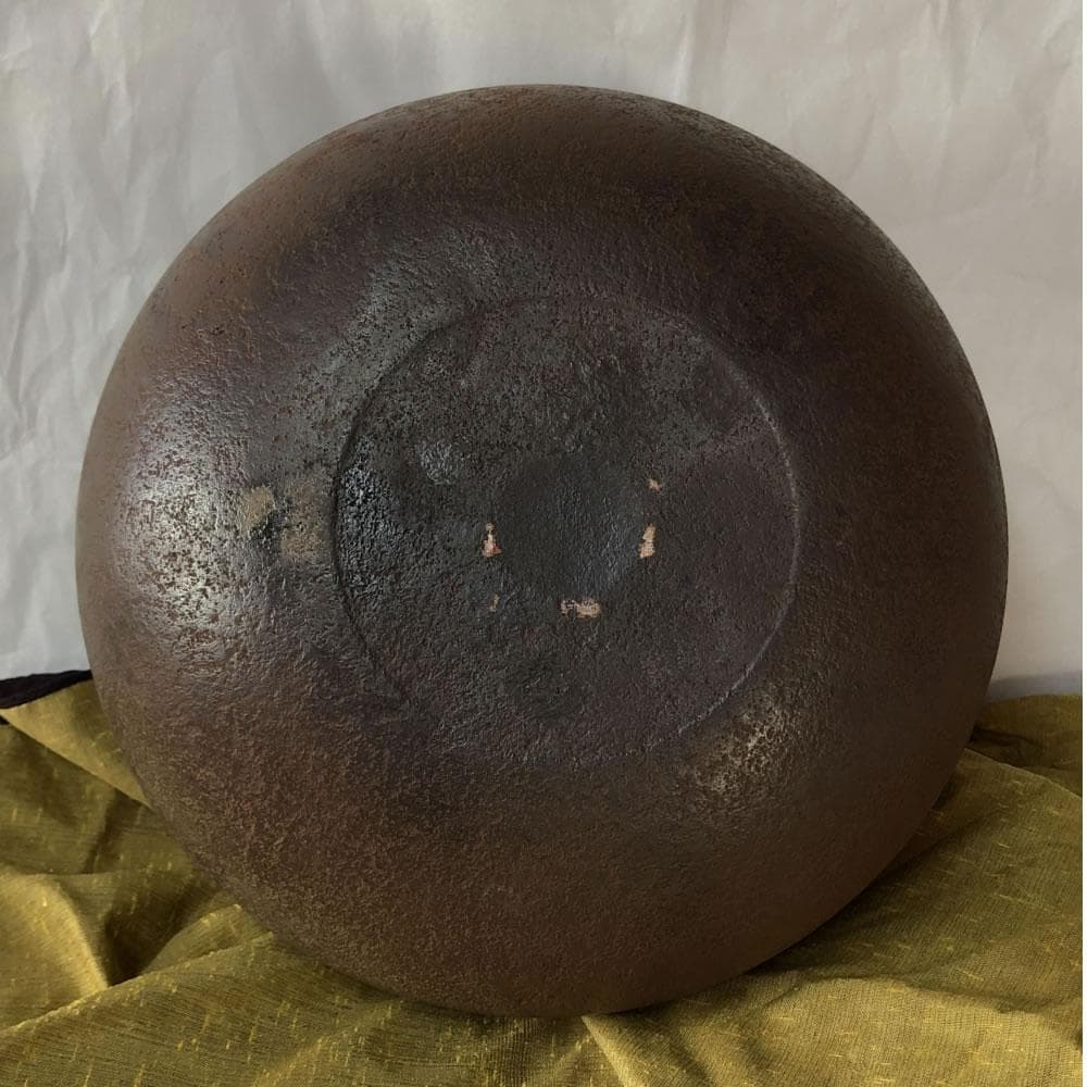 F815 木村一無 (肇次郎) 高山寺 柏釜 銀摘 共箱 茶釜 茶道具