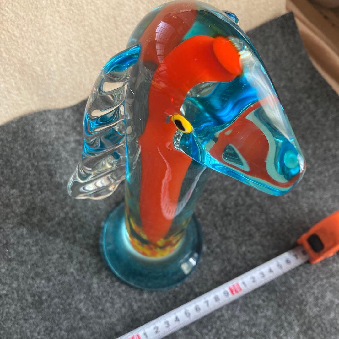 ガラス　犬の置物　レトロ