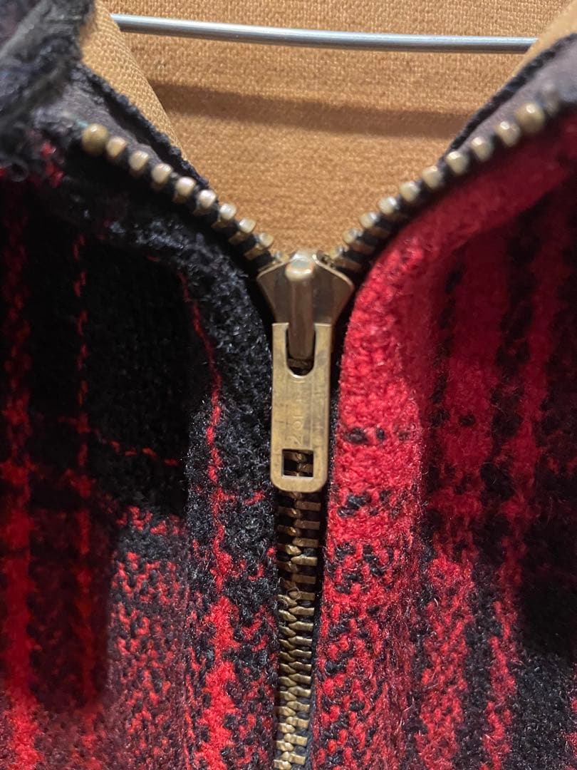 60s〜70s ウールハンティングジャケット　赤黒　vintage