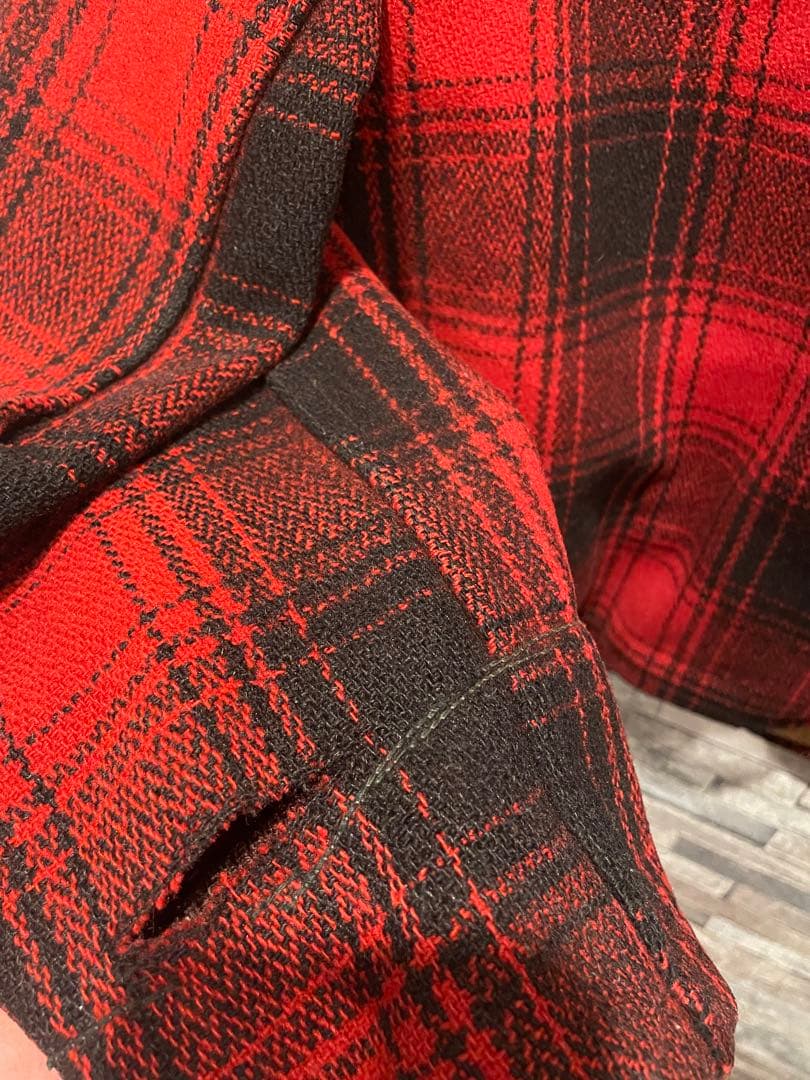 60s〜70s ウールハンティングジャケット　赤黒　vintage