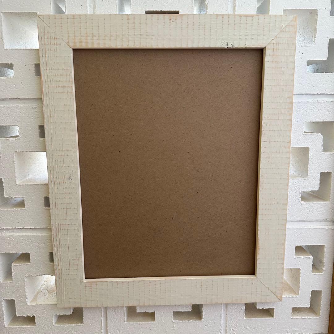 みみmama★65mm木幅ヘザーブラウンＭサイズ対応額縁★ホワイト2点