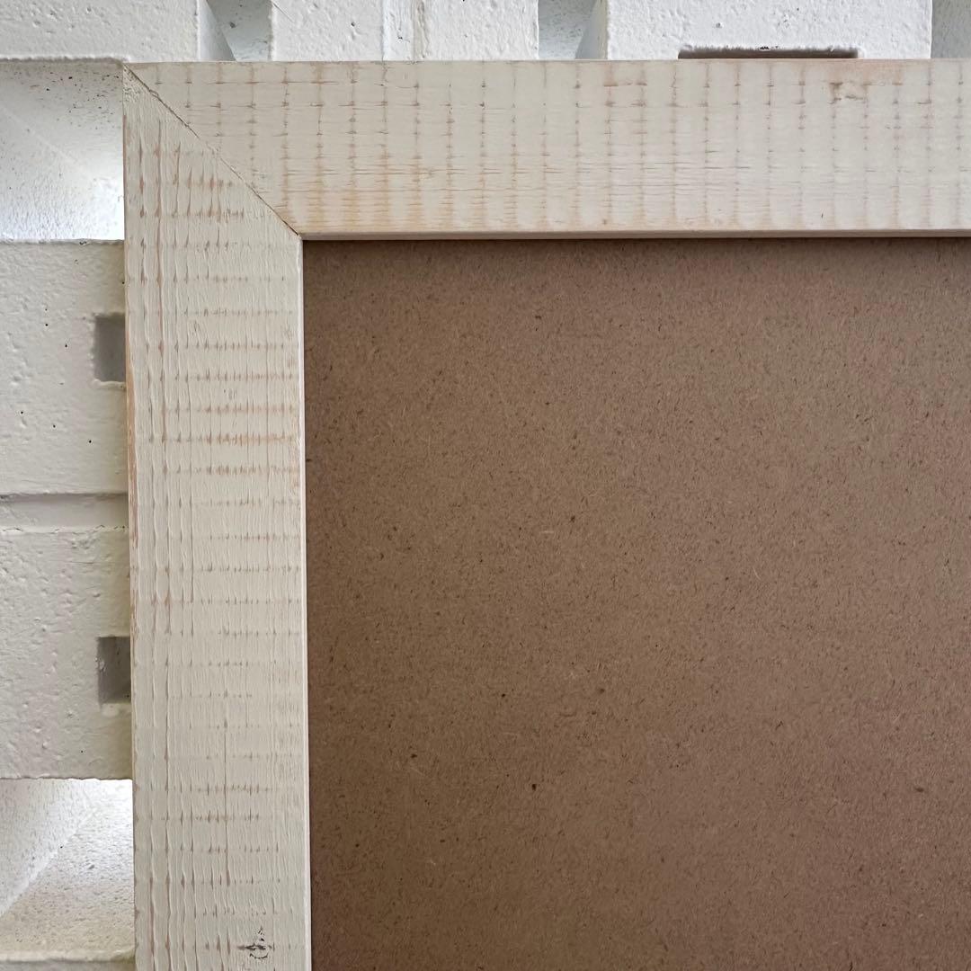 みみmama★65mm木幅ヘザーブラウンＭサイズ対応額縁★ホワイト2点