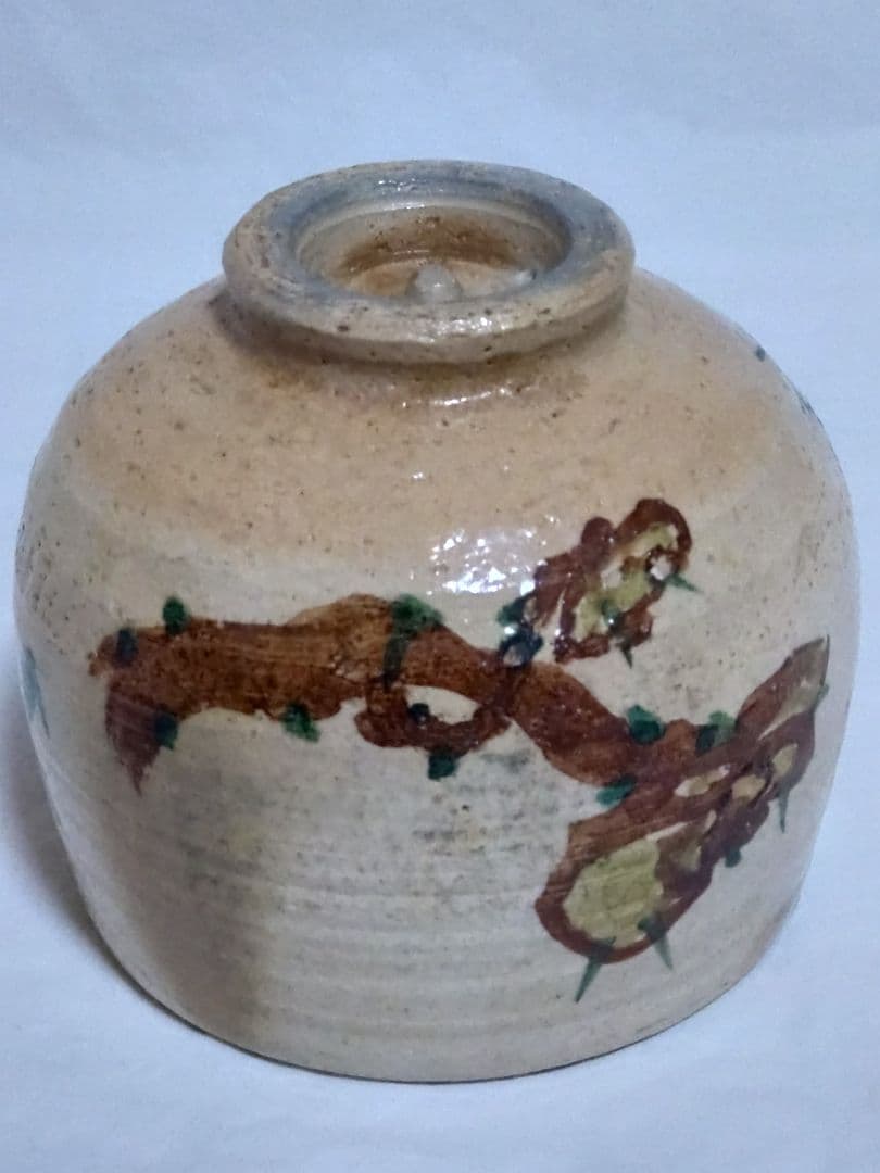 茶道具　時代物　京焼　景堂銘　花押入　抹茶碗 金継ぎあり