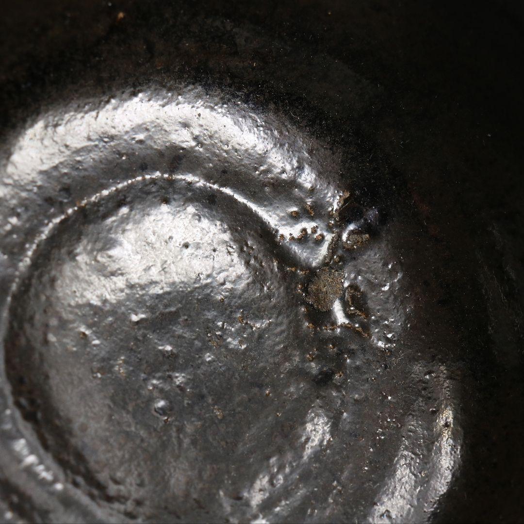 十代 楽吉左衛門 旦入作 黒楽茶碗 十二代 弘入極 茶道具　SO342　NT2