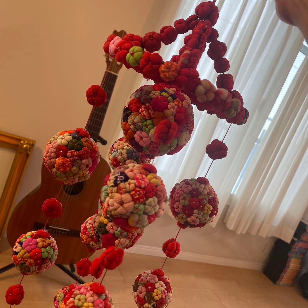 【希少レア】　ちりめん細工　吊るし飾り　雛飾り　縮緬　手毬 　七宝毬　手づくり