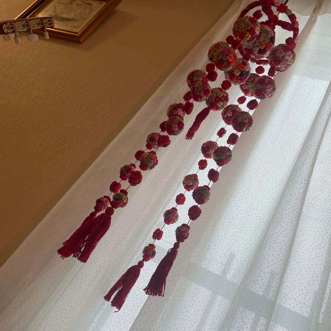 【希少レア】　ちりめん細工　吊るし飾り　雛飾り　縮緬　手毬 　七宝毬　手づくり