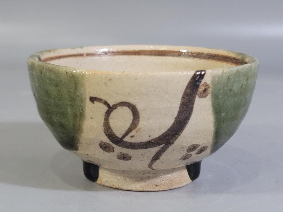 DT392 青織部 碗 五件 共箱 時代物