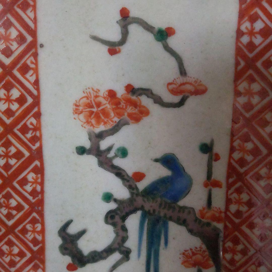 ！古九谷 様式九角大皿 青手！