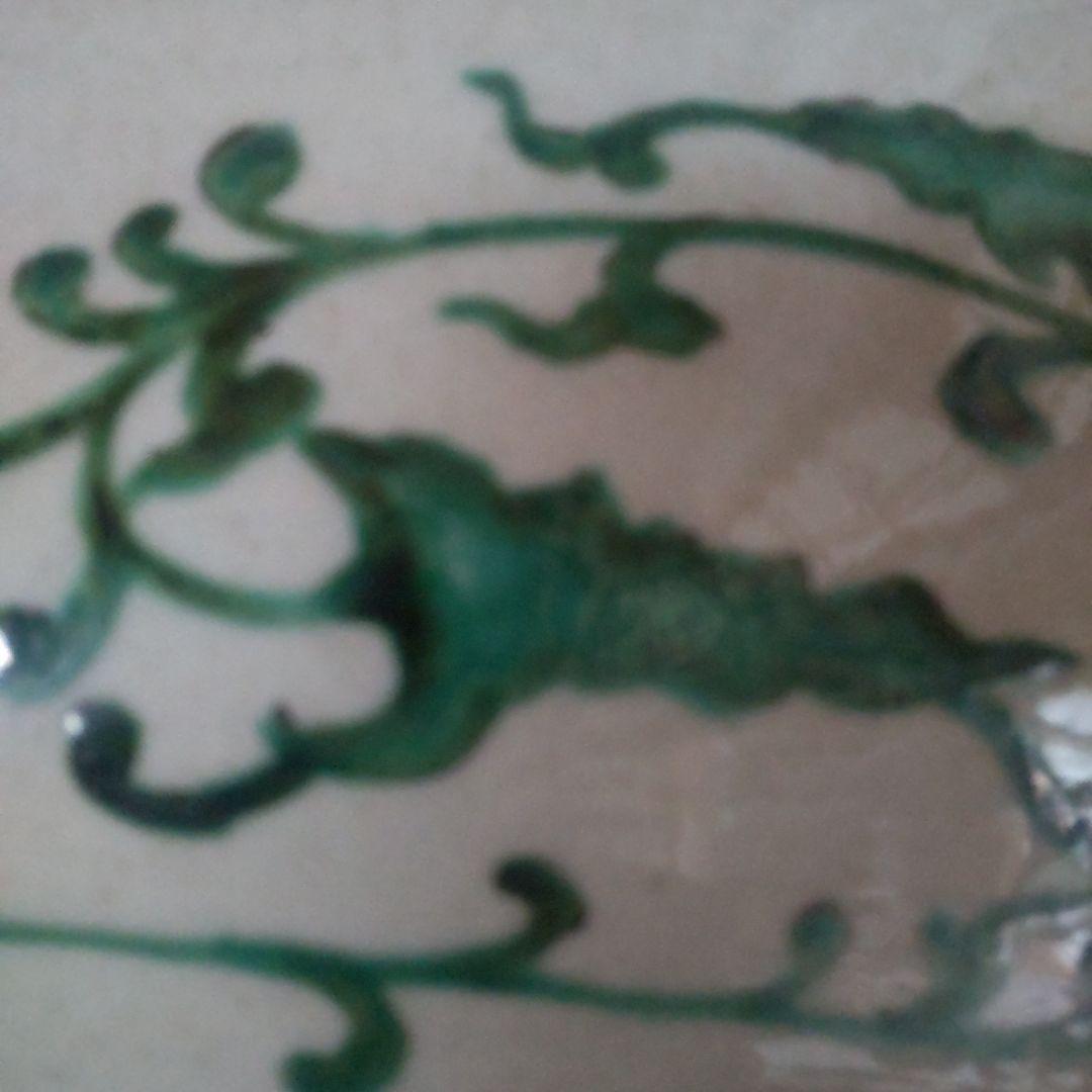 ！古九谷 様式九角大皿 青手！