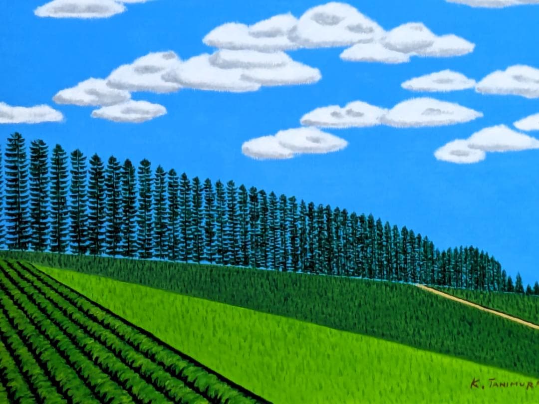 ★夏の美瑛マイルドセブンの丘・肉筆油彩画・F6キャンバス