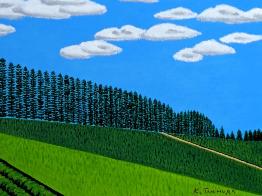 ★夏の美瑛マイルドセブンの丘・肉筆油彩画・F6キャンバス