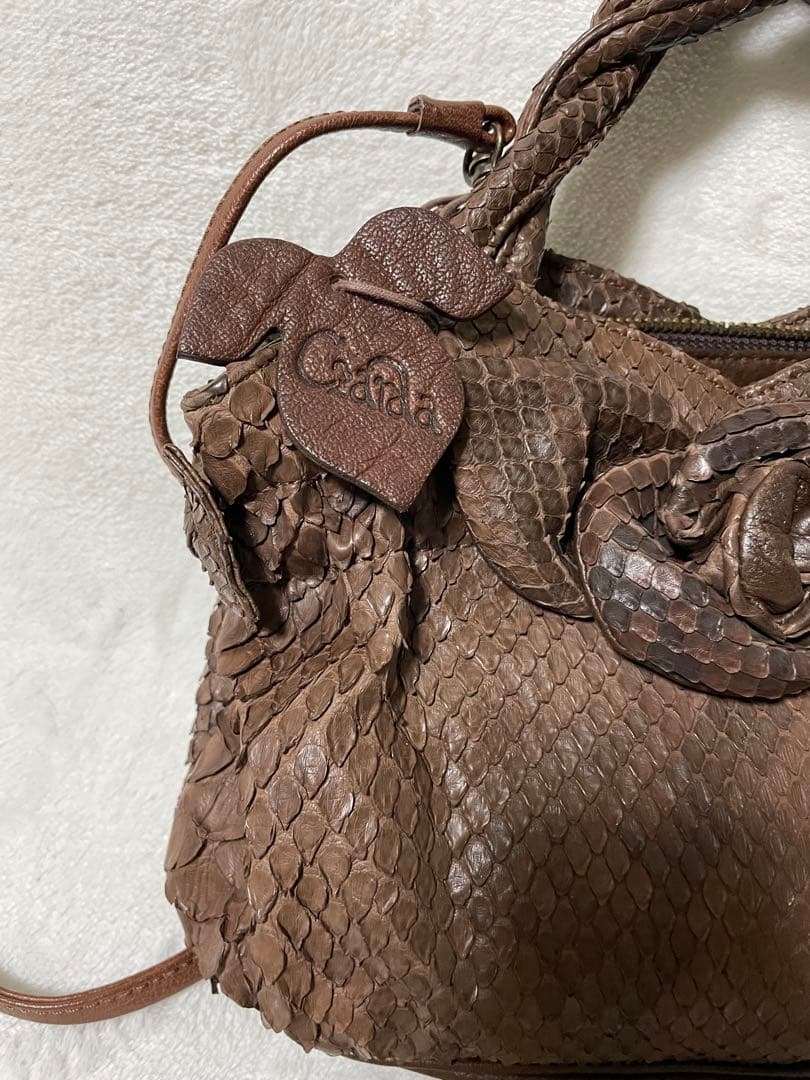 Ibiza イビザ　ヘビ革 ショルダー バンドバック　2way ブラウン