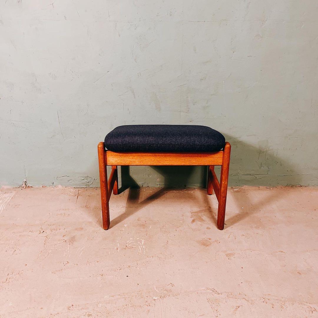 デンマーク　オーク材　Hong Stolenfabrik オットマン　北欧家具