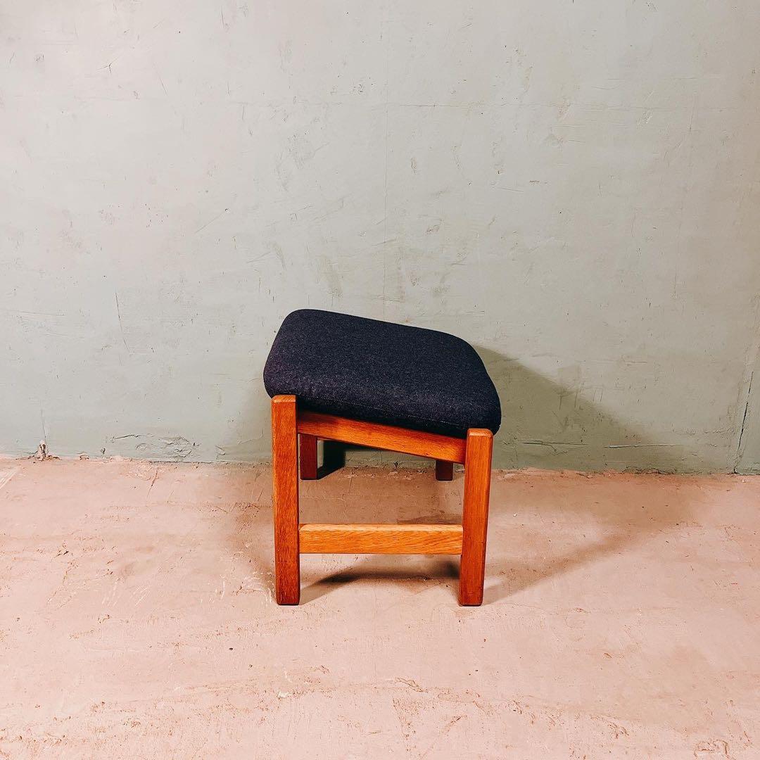 デンマーク　オーク材　Hong Stolenfabrik オットマン　北欧家具