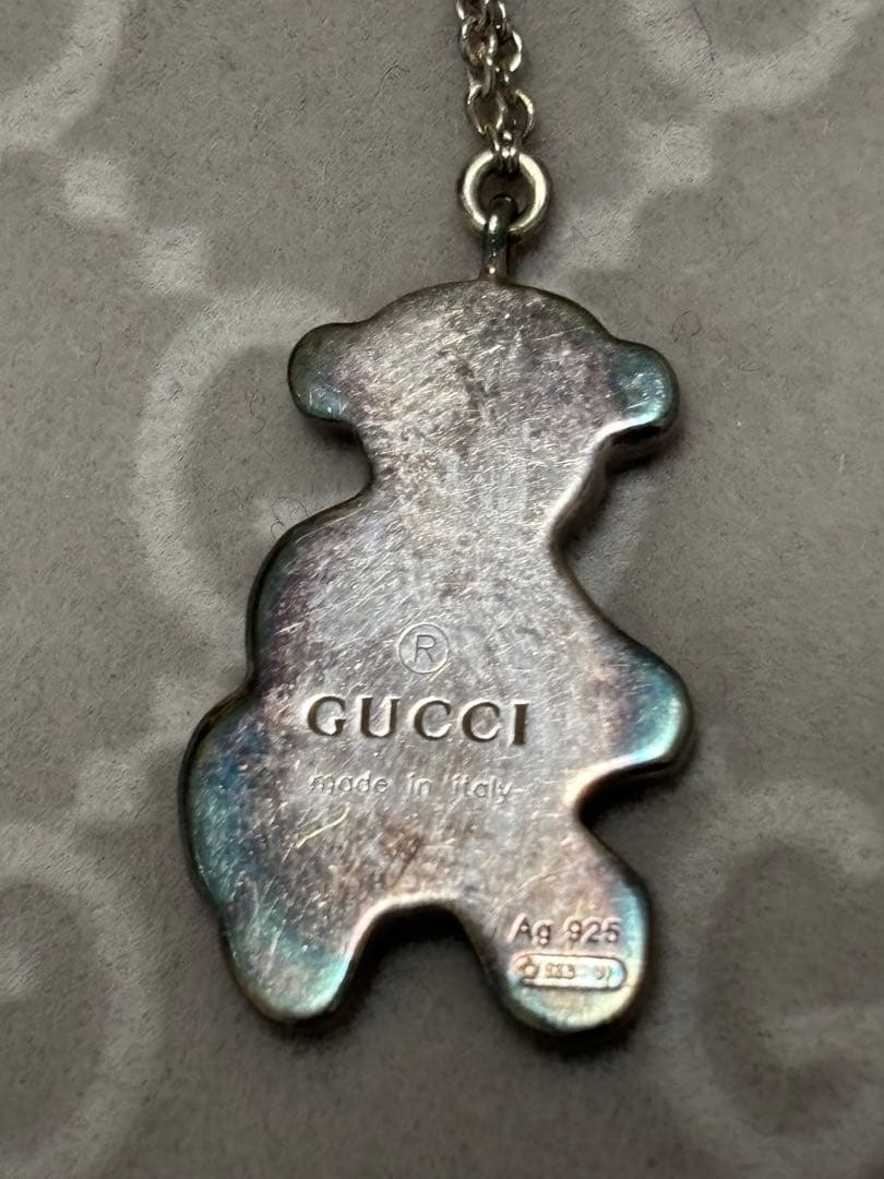 GUCCI クマモチーフ シルバーネックレス