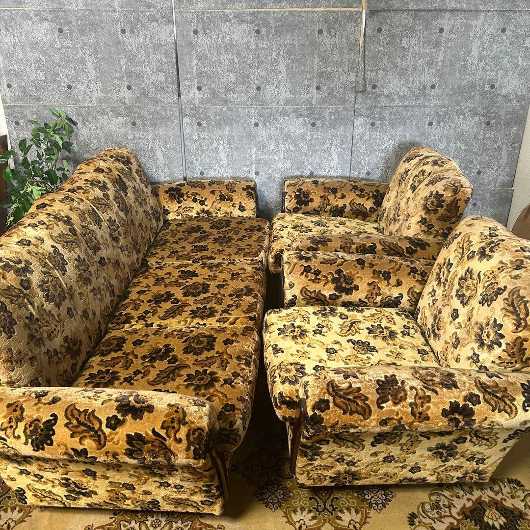 s2306꧁金華山織り꧂2-3人掛けソファ&1人掛けソファ×2脚セット