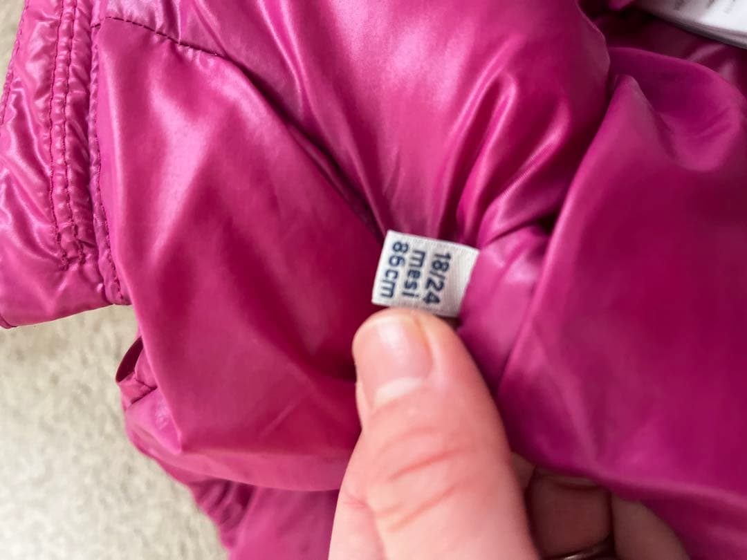 MONCLER フード付きダウンコート ピンク