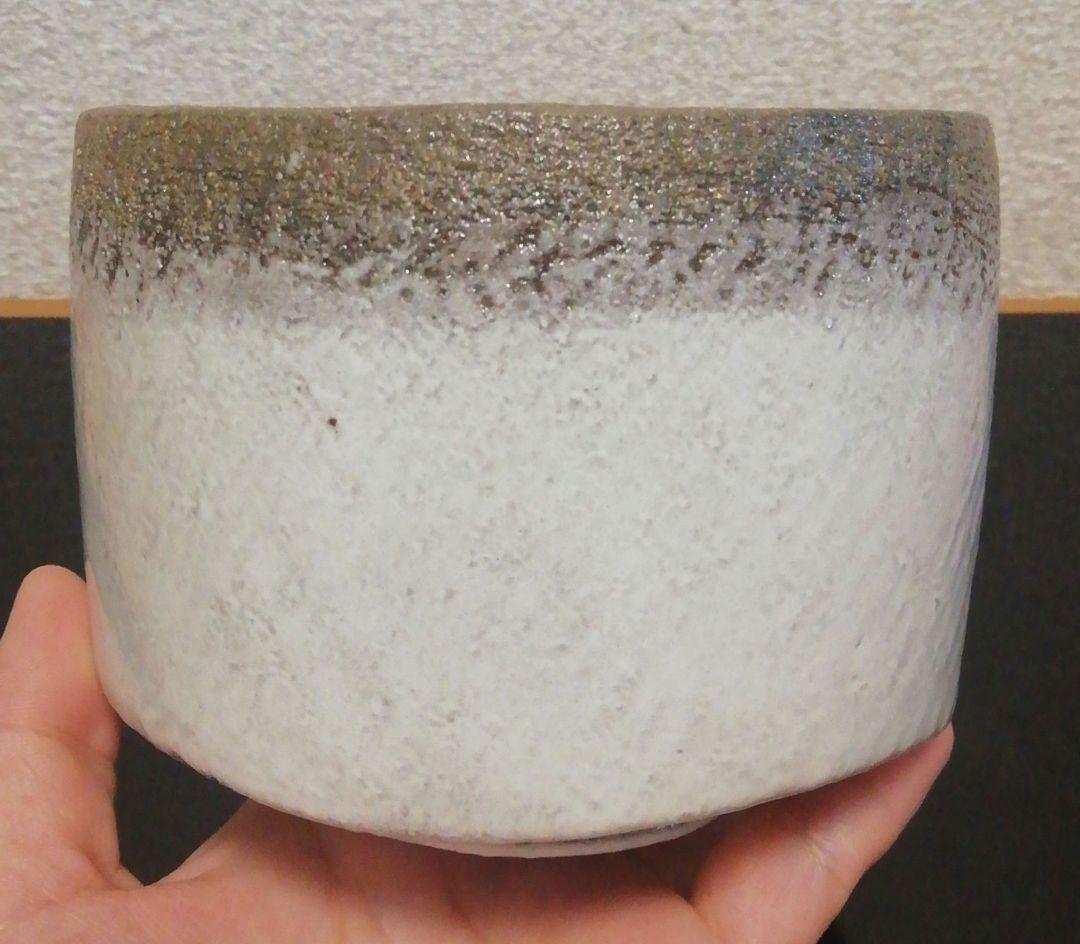 佐々木昭楽作　光悦　冠雪写し　白楽茶碗　共箱　共布　茶道具