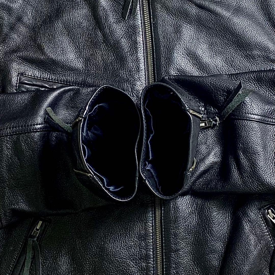 Haruf レザージャケット ライダースジャケット 牛革 LL