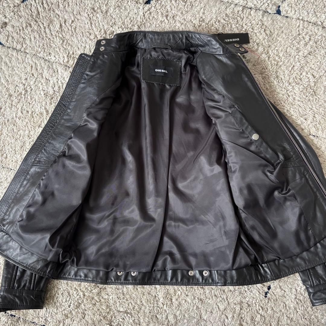 【タグあり✨】ディーゼル　レザージャケット　ライダース　シングル　ブラック　牛革