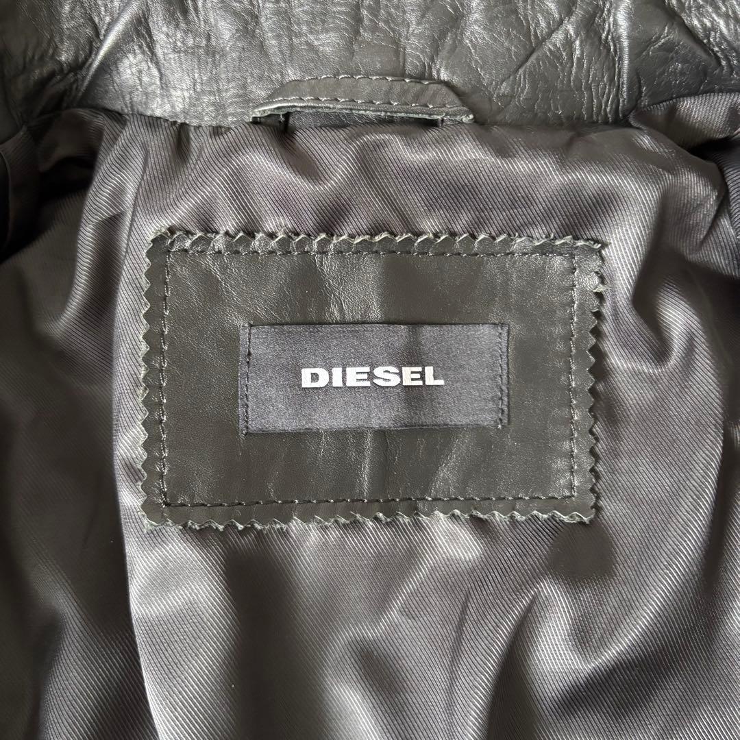 【タグあり✨】ディーゼル　レザージャケット　ライダース　シングル　ブラック　牛革