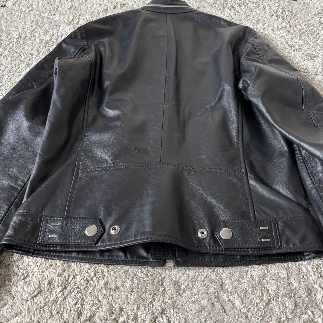 【タグあり✨】ディーゼル　レザージャケット　ライダース　シングル　ブラック　牛革