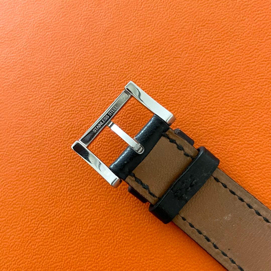 HERMES エルメス　腕時計　純正　ベルト　17mm用　ブラック　レザー □E