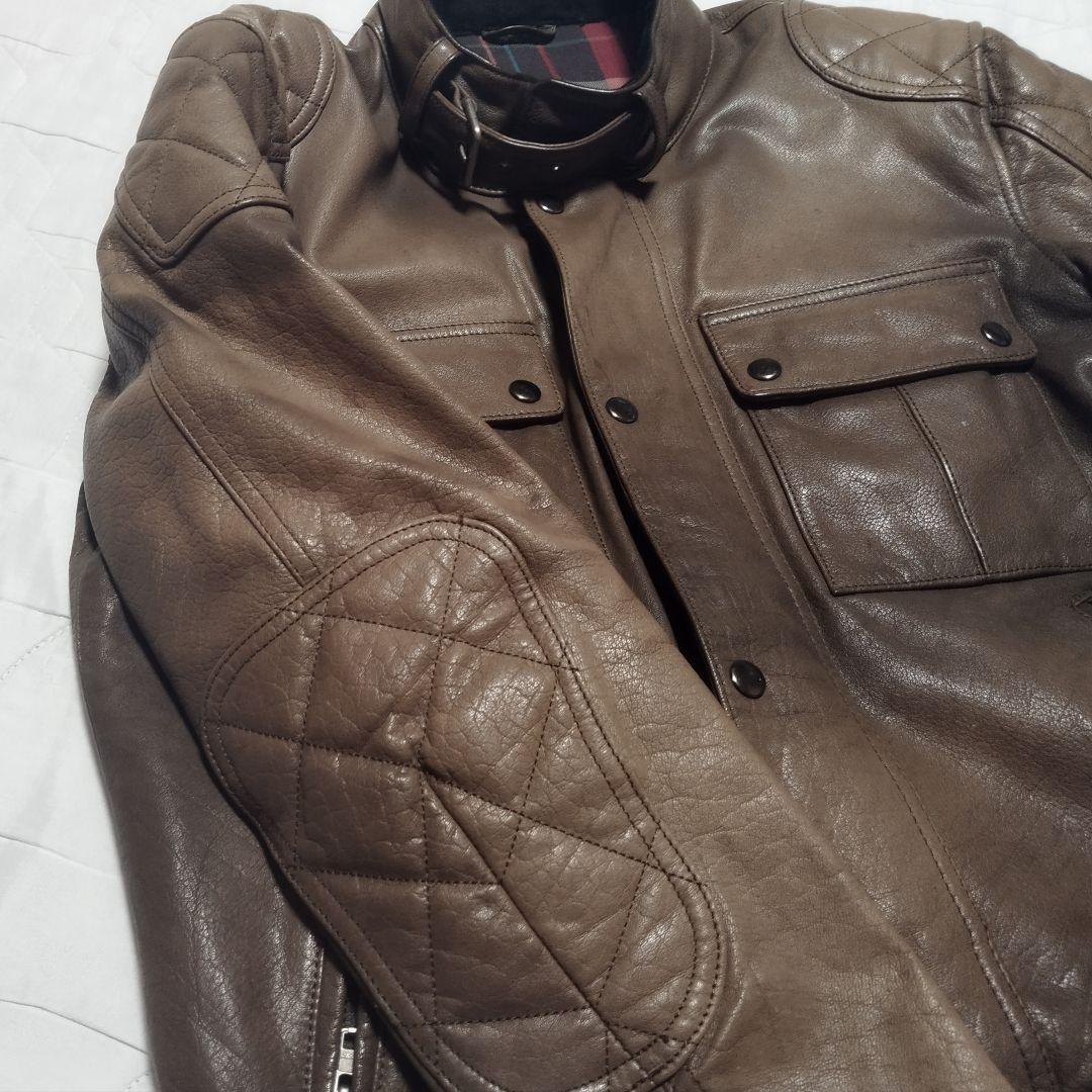 A.J.S 英国ライダースジャケット レザージャケットブラウン イギリス 茶色