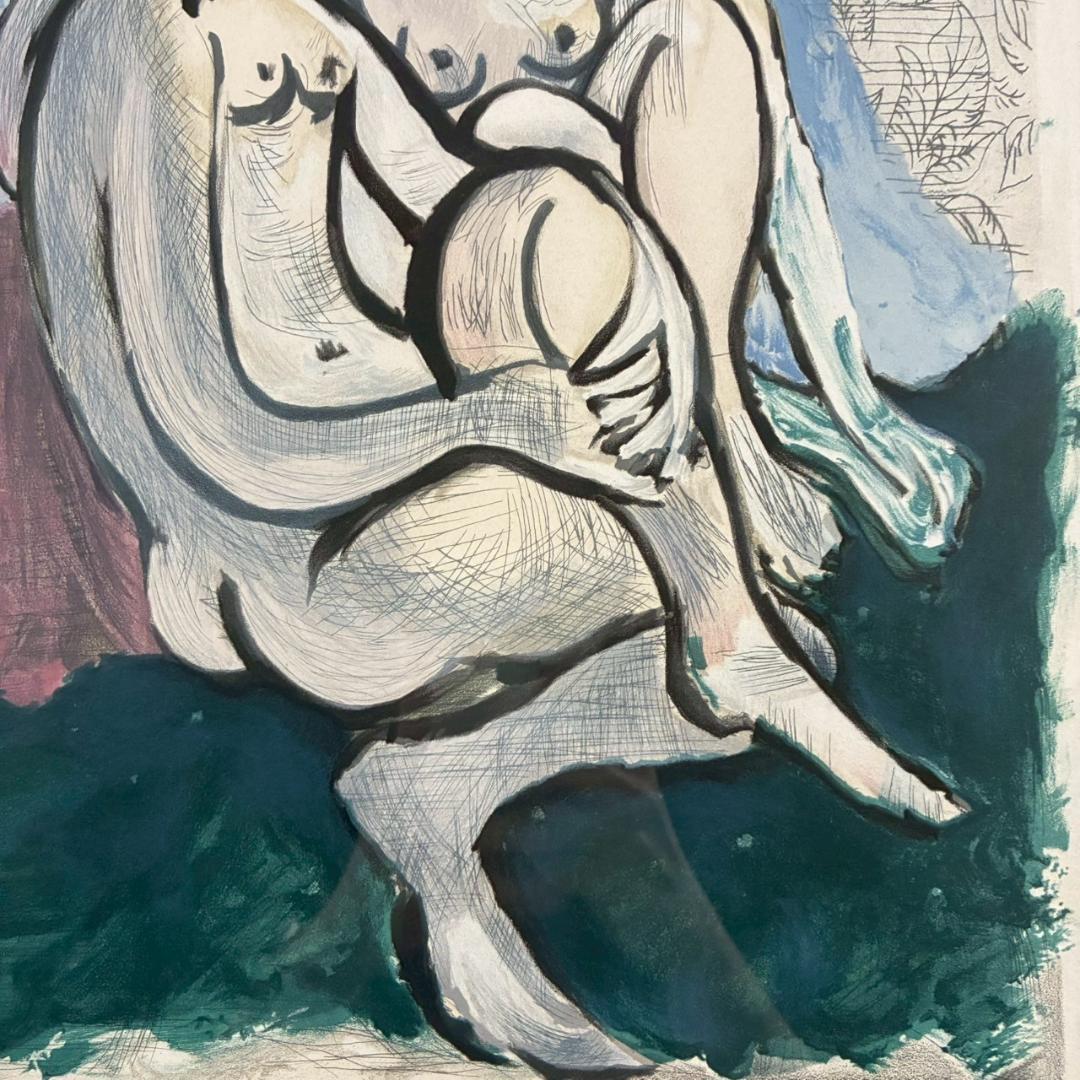 美品 パブロ・ピカソ「男と女」リトグラフ サイン・認定書有 マリーナコレクション