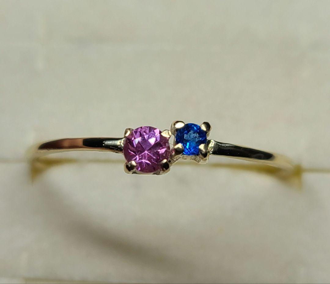 まゆどん★ドイツ産アウイナイト&ピンクサファイア★10Kリングオーダー