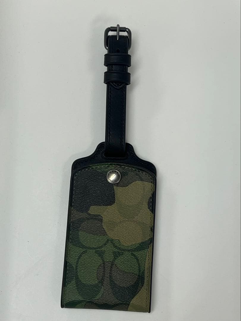 COACH コーチ シグネチャー ラゲッジタグ ネームタグ グリーンマルチ